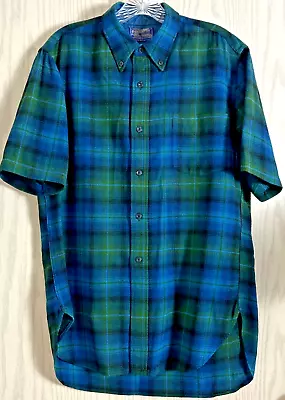 Pendleton Vintage 1960s Men's 100% Wool Shirt Shadow Box Plaid Size M EUC • $45