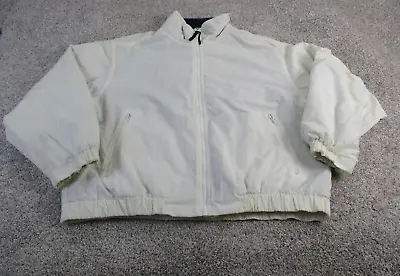 VINTAGE Eddie Bauer Full Zip Fleece Lined Bomber Jacket Polartec 2XL XXL 90 FLAW • $14.99