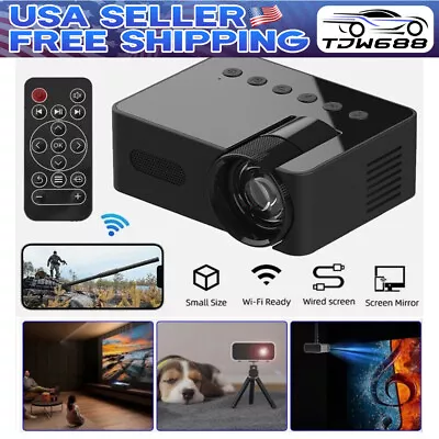 Portable Home Theater LCD Projector Mini Projector LED HD 1080P WIFI Home Cinema • $31.75