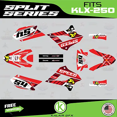 $79.99 • Buy Graphics Kit For Kawasaki KLX250 (2008-2020) KLX 250 SPLIT-red