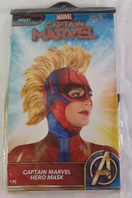 NEW Captain Marvel Hero Mask Superhero Adult One Size Cosplay Halloween Mohawk • $11.04