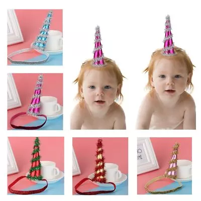 Chiffon Christmas Tree Easter Tiara Unicorn Horn Hair Hoop Baby Flower Headband • $8.73