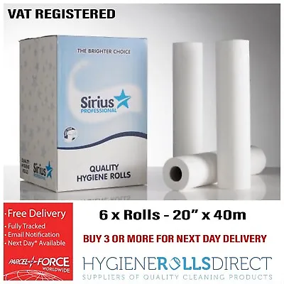 Professional White 20  Hygiene Roll Couch Roll Massage Bed Rolls 2PLY X 6 Rolls • £19.99