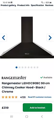 Rangemaster Extractor Cooker Hood • £50