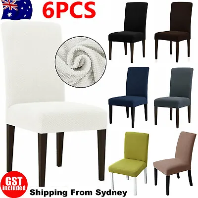 6 PCS Dining Chair Covers Spandex Cover Stretch Washable Wedding Banquet Party • $25.85