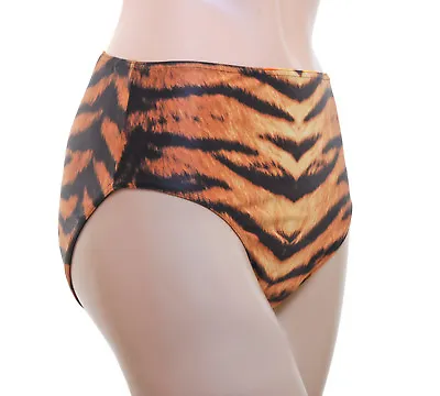 Knickers High Waist Tiger Print Lycra - Sizes Up To Ladies Dress 20 • £10.95