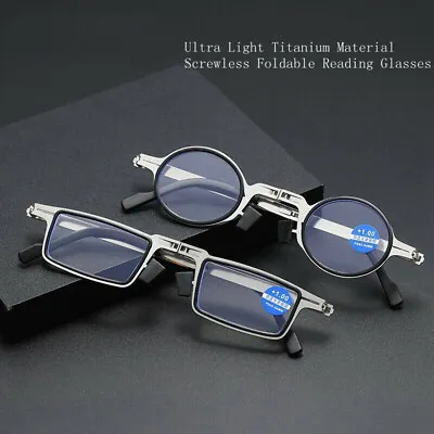 $7.97 • Buy Men Ultra Light Titanium Material Screwless Foldable Anti-Blue Reading Glasses