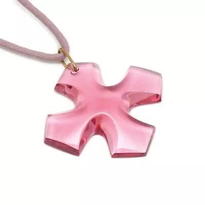 Baccarat Occitane Cross Pendant Necklace Red Pink • £91.95