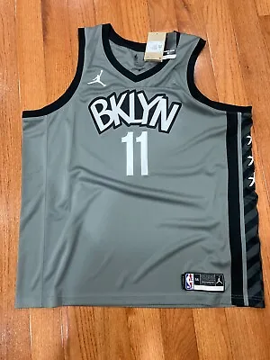 Nike Jordan Men Brooklyn Nets Kyrie Irving #11 Grey 2020-21 NBA Swingman Jersey • $49.99