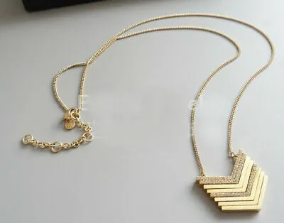 J. Crew Gold & Crystal Pave Arrow Stack Pendant Long Necklace- Larger Arrows • $14.99