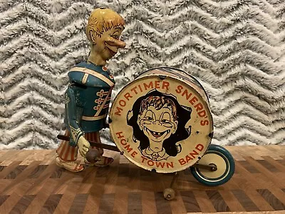 Vintage Marx Mortimer Snerd’s Home Town Band Tin Wind Up Toy • $475