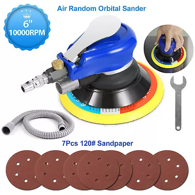 6'' Air Body Random Orbital Palm Sander DA Buffing Sanding W/ 7 Auto Discs 150mm • $37.89