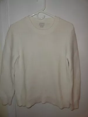 J.Crew Ivory Crew Neck Sweater Size M Nor Worn • $28