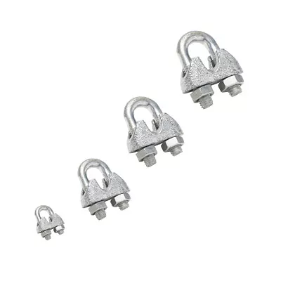 3mm - 26mm Heavy Duty Wire Rope Clamp Cable Grip Steel Metal Wire U Bolts Fixing • £0.99