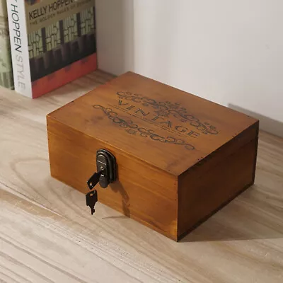 £8.94 • Buy S/M/L Wooden Storage Box Retro Treasure Chest Vintage Gift Jewelry Organizer