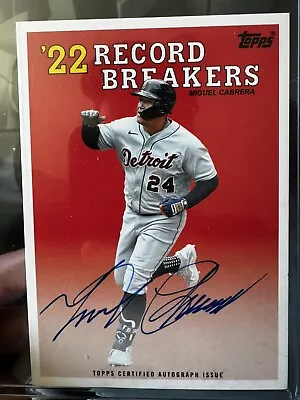 Miguel Cabrera 2023 TOPPS AUTO /10 OVERSIZED TOPPS RECORD BREAKERS BOXLOADER • $200