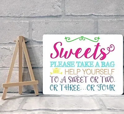 A5 Sweet Table Candy Stall Buffet Metal Wedding Party Sign - Various Colours  • £8.95