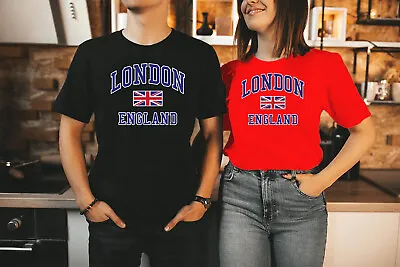 Unisex London England Souvenir Union Jack Printed Adult Souvenir T-shirts • £6.99