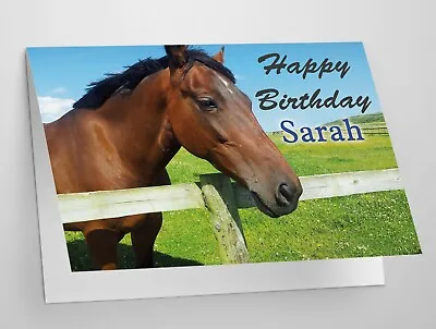 Personalised Horse Birthday Card Change Name • £2.99