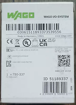 New 750-337 WAGO 750-337 Buscoupler DeviceNet Module PLC Adapter 750337  In Box • $198