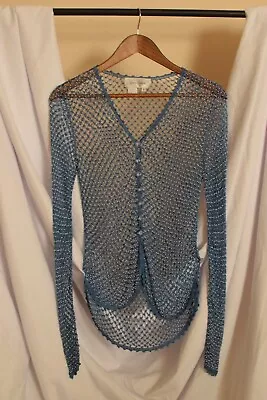 VTG Vera Cristina Beaded Fishnet Cardigan S SMALL Great Quality • $26.99