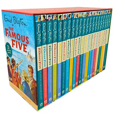  The Famous Five Library Books 1 - 21 Collection Box Set By Enid Blyton • £27.98