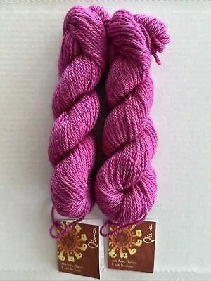 Lot Of 2 Mirasol Qina Baby Alpaca & Bamboo Yarn Color 911 Vivid Rose 50g • $14.99