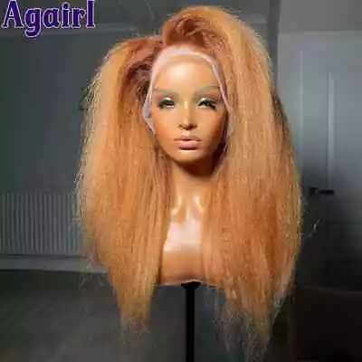 180% Orange Brown Straight Hair Wig 13x4 13x6 HD Front Lace Wig Lace Wig • $377.80