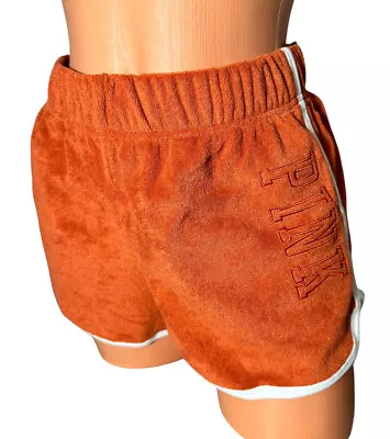 NWT Victoria's Secret PINK Beach Terry High Waist Varsity Shorts Orange Large • $8