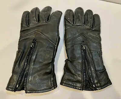 Men’s MOTO-LINE Motorcycle Black Leather Gloves XL • $21.95