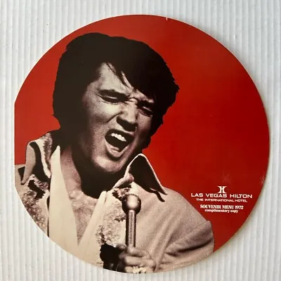 Elvis Souvenir Menu 1972 Las Vegas Hilton International Album Burnt Red PINHOLE • $129.99