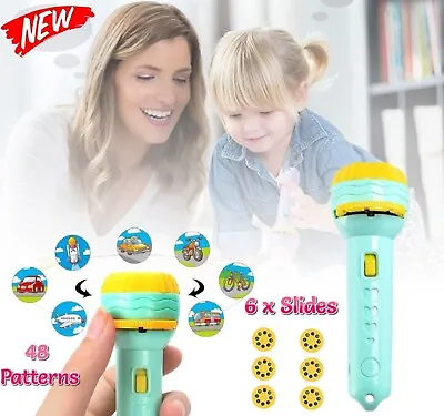 Projector Torch Educational Toys For Kids Gift Projector Light Flashlight Torch • $13.49