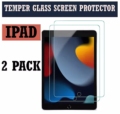 For IPad 10.2  IPad 9.7 10.5  2 Pack Tempered Glass Clear HD Screen Protector • £6.94