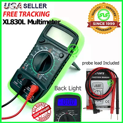 LCD Digital MULTIMETER Voltmeter Ammeter Ohmmeter Volt AC DC Tester Leads Meter • $9.49