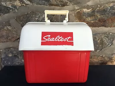 Vintage Sealtest Light N' Lively Red White Dairy Milk Ice Cream Food Cooler • $44.99