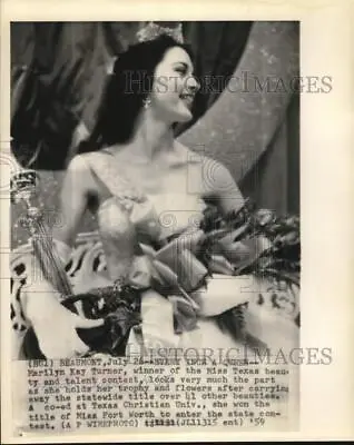 1959 Press Photo Miss Texas Marilyn Kay Turner Poses At Pageant In Beaumont • $15.99