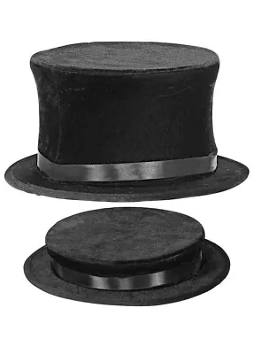 Adult Magician Victorian Collapsible Fancy Dress Historical Cosplay Top Hat • £34.49