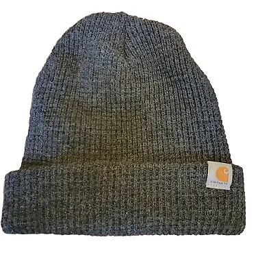 Carhartt Hat Men's Gray Thinsulate Platinum Cuffed Waffle Knit Beanie Snow Work • $14.95