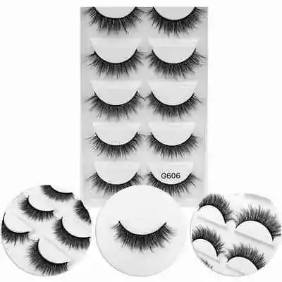  3D Mink Eyelashes False Eyelash Wispy Cross Soft Fake EyeLashes Extension Lash • £3.98