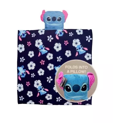 New Disney Lilo & Stitch Fleece Throw Blanket Pillow 50  X 50  • $27.97