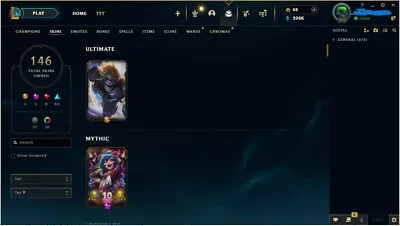 EUNE| League Of Legends Account | All Champs + Plat + 146 Skins + 208k BE • £200