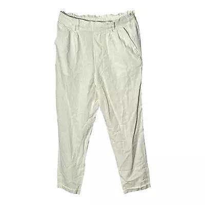 Love Tree Womens High Waist Casual Pull On Cropped White Pants  Size Medium (M) • $15.19
