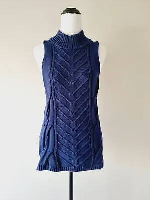 VIKTORIA + WOODS Blue Sleeveless Cotton Knit Top SIZE 0 Au 6 8 • $49.50