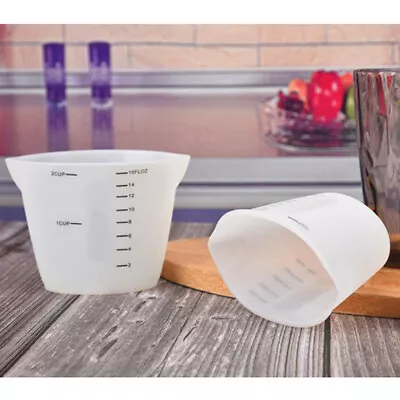 Reusable Silicone Measuring Cups Resin Mixing Cups Acrylic Paint Pouring Cu YK • £5.73