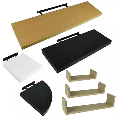 £11.99 • Buy Floating Wooden Shelves Corner Square Shelf Unit Storage Wall Display Home