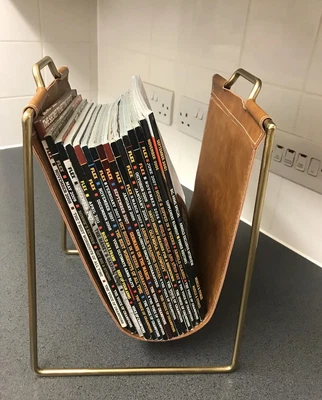 £40 • Buy Magazine Rack Newspaper Holder Home Storage - Brown Leather