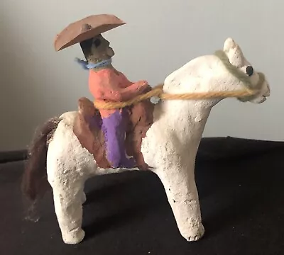 Navajo Vintage Clay Rider On White Horse Mamie Deschile Mud Toy • $65.50