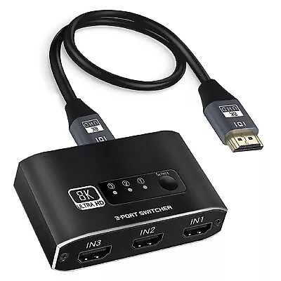 600MHZ 3x1 HDMI Switcher Adapte Replacement For PS5/PS4/Roku/Fire TV/Blu Ray/DVD • $34.52