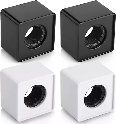 Facmogu 4PCS Black & White Microphone Flag Station Portable Square Cube Shaped • $20.45