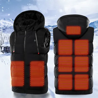 £8.99 • Buy Unisex Electric Heated Vest Jacket USB 9 Heating Pad Body Warmer Gilet Coat UK